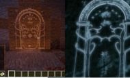 A Redditor made a LOTR-themed redstone door (Image via u/DesignMinion, Reddit)